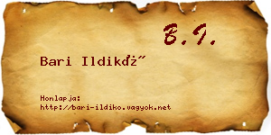 Bari Ildikó névjegykártya